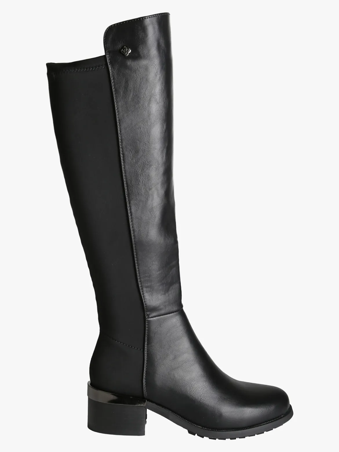 Gian Marco Venturi Stivali donna in ecopelle e tessuto elastico - nero