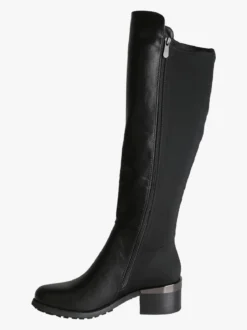 Gian Marco Venturi Stivali donna in ecopelle e tessuto elastico - nero