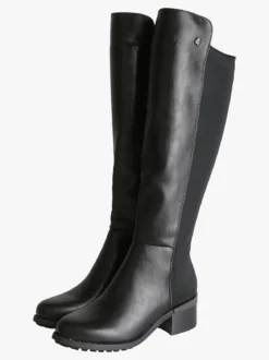 Gian Marco Venturi Stivali donna in ecopelle e tessuto elastico - nero
