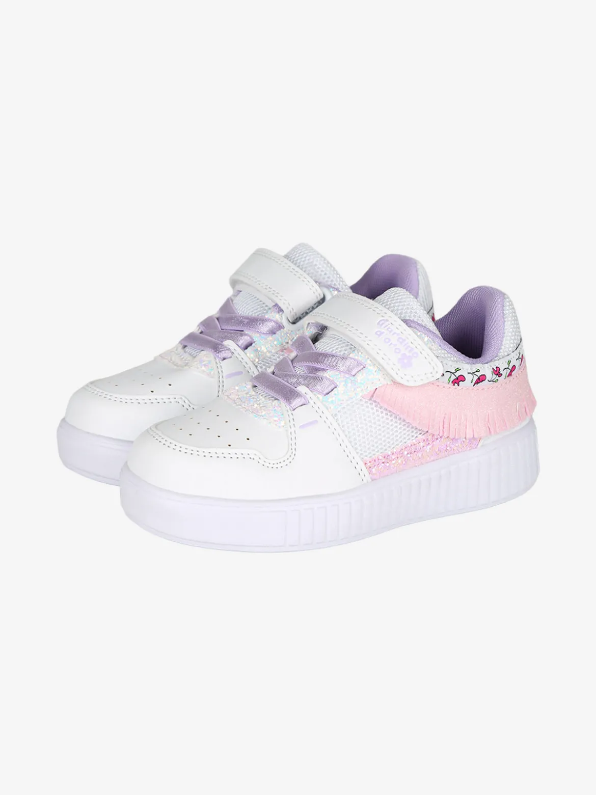 Giardino D'Oro Sneakers da bambina basse con cinturino a strappo - bianco