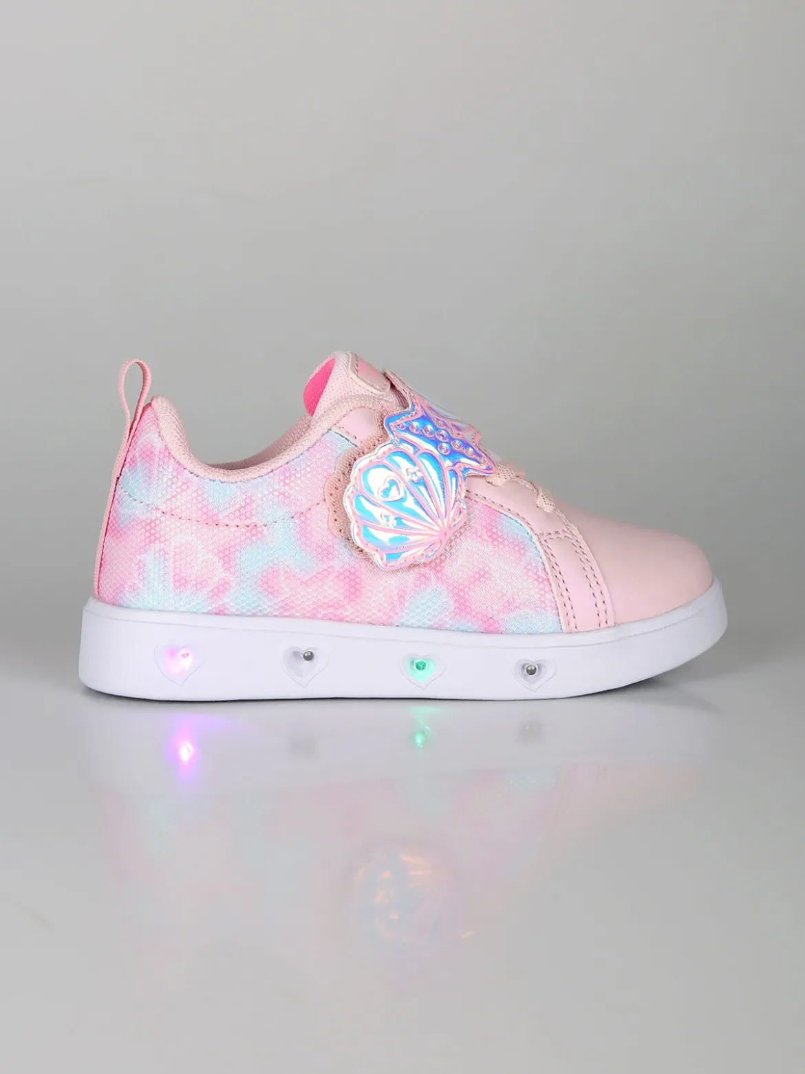 Giardino D'Oro Sneakers da bambina basse con strappo e luci - rosa