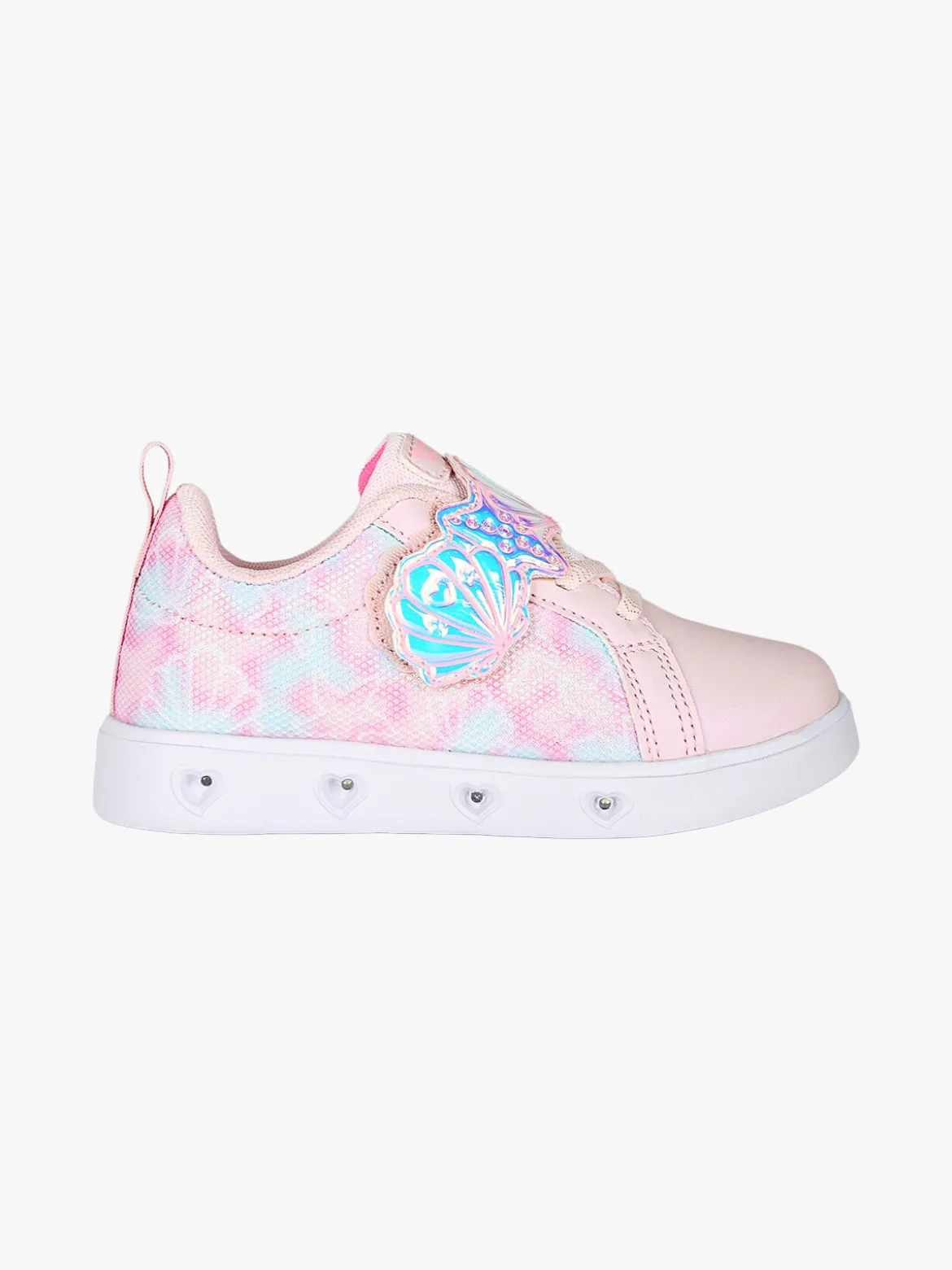 Giardino D'Oro Sneakers da bambina basse con strappo e luci - rosa