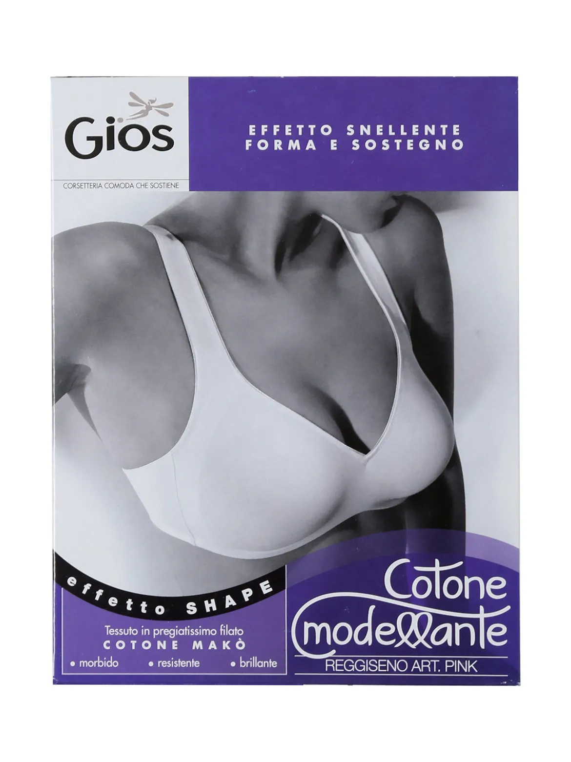 Gios PINK Reggiseno con coppe preformate in cotone makò COPPA B - bianco