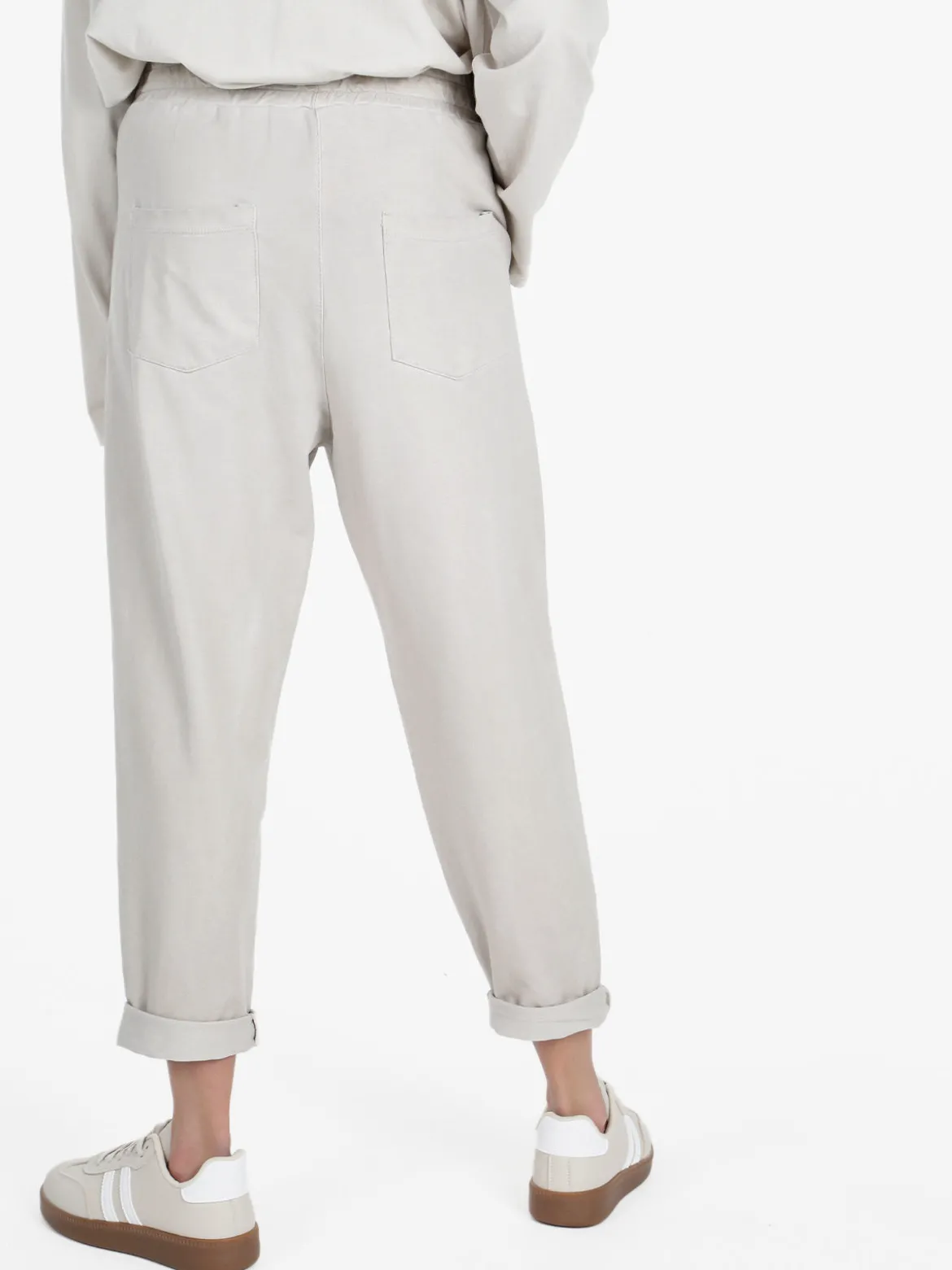 Gioya Pantaloni jogger da donna in cotone con coulisse