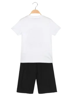 Givova Completo corto da bambino in cotone con t-shirt e bermuda - bianco
