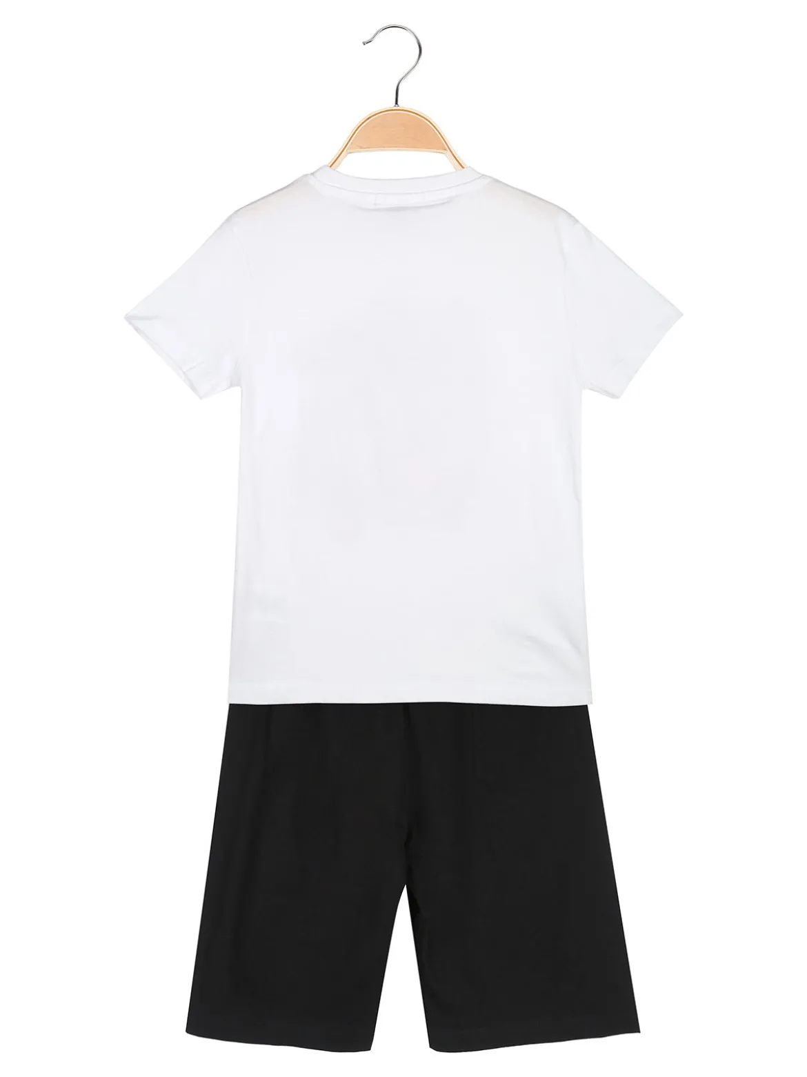 Givova Completo corto da bambino in cotone con t-shirt e bermuda - bianco