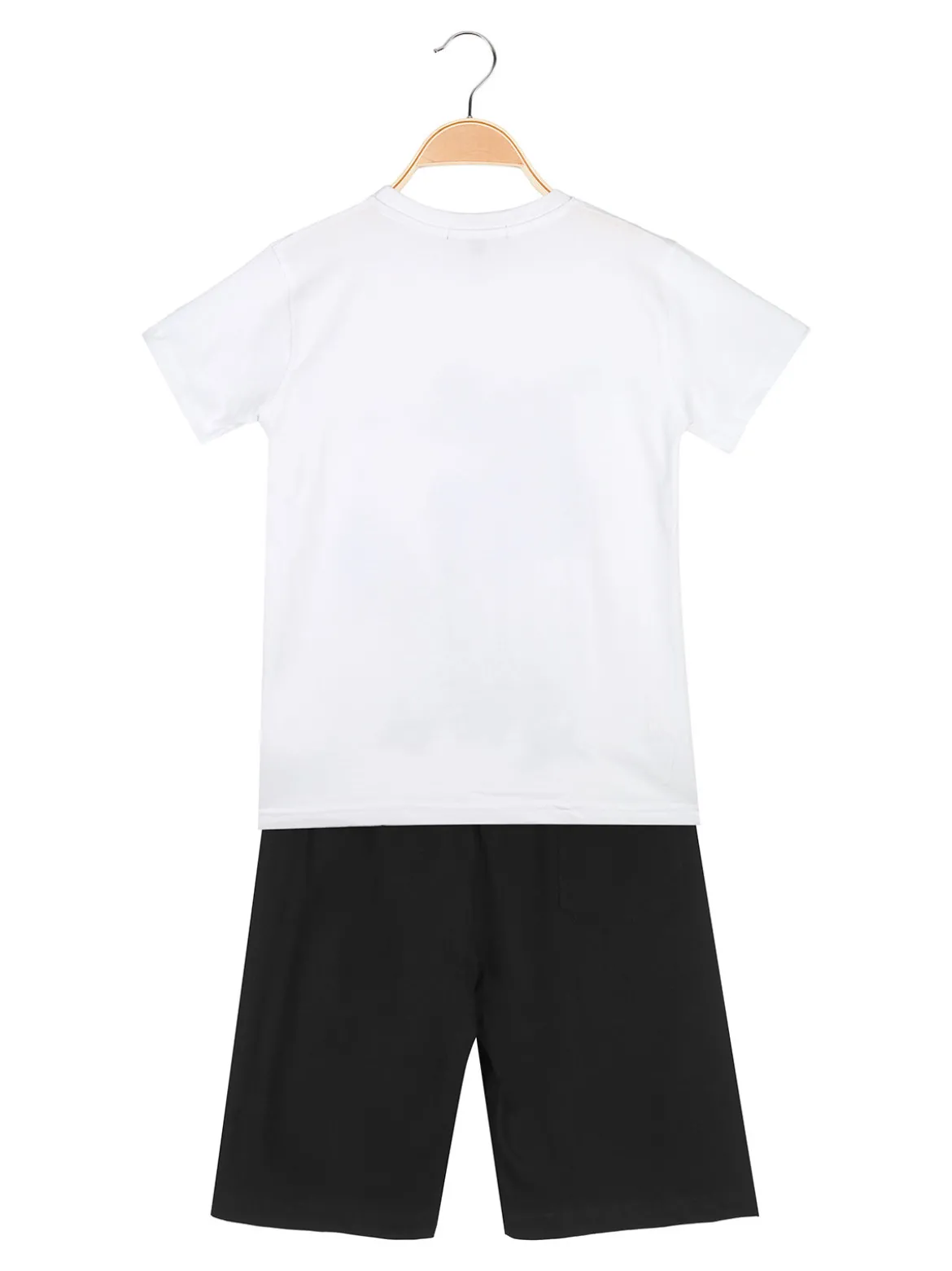 Givova Completo corto da bambino in cotone con t-shirt orsacchiotto e bermuda - bianco