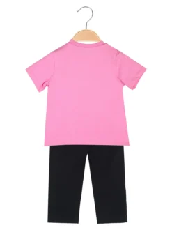 Givova Completo corto da neonata con t-shirt orsacchiotto e leggings - rosa