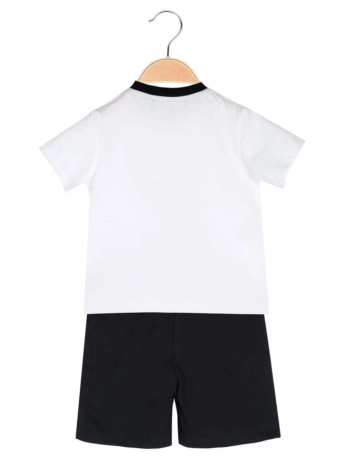 Givova Completo corto da neonato in cotone con t-shirt orsacchiotto e shorts - bianco