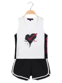 Givova Completo corto sportivo 2 pezzi da bambina con glitter