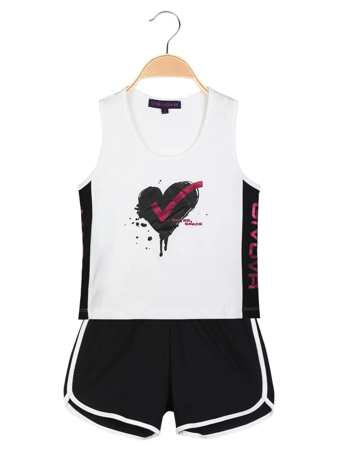 Givova Completo corto sportivo 2 pezzi da bambina con glitter
