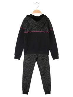 Givova Completo tuta da bambina con cappuccio e zip - nero