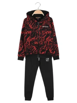 Givova Completo tuta 2 pezzi da bambino con cappuccio e zip - rosso