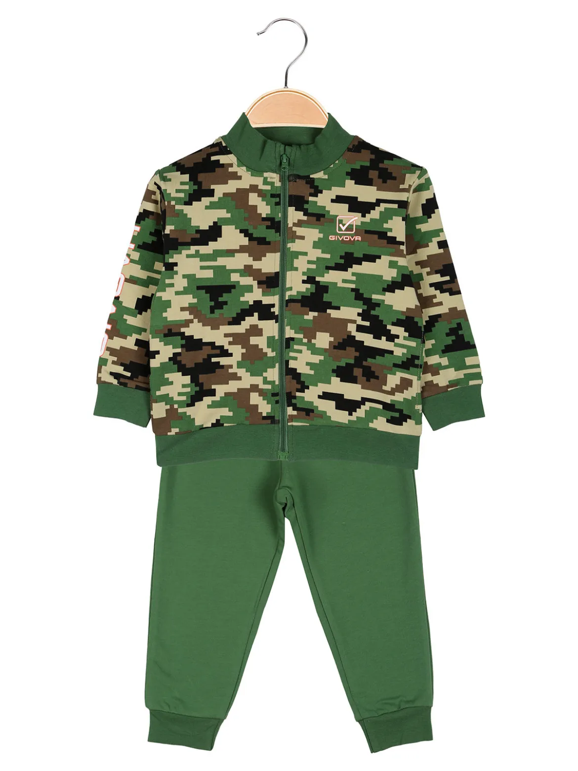 Givova Completo tuta 2 pezzi da neonato con zip - verde