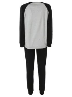Givova Pigiama lungo da donna in cotone interlock con stampa - grigio