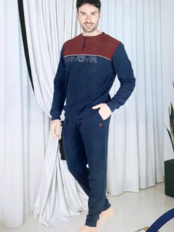 Givova Pigiama lungo da uomo in cotone interlock