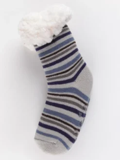 Gladys Calze antiscivolo a righe con pelo