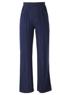 Gladys Jeggings donna a gamba larga con finale ampio - blu