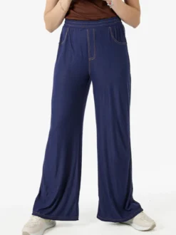 Gladys Jeggings donna a gamba larga con finale ampio - blu