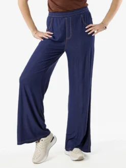 Gladys Jeggings donna a gamba larga con finale ampio - blu