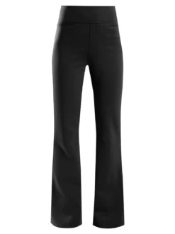 Gladys Leggings donna a gamba larga con finale in taglio vivo - nero
