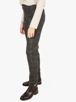 Gladys Leggings donna pied de poule con interno in pile - marrone