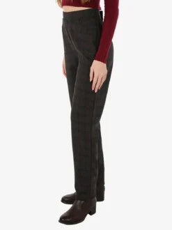 Gladys Leggings donna pied de poule con interno in pile - marrone