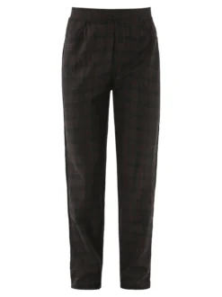 Gladys Leggings donna pied de poule con interno in pile - marrone