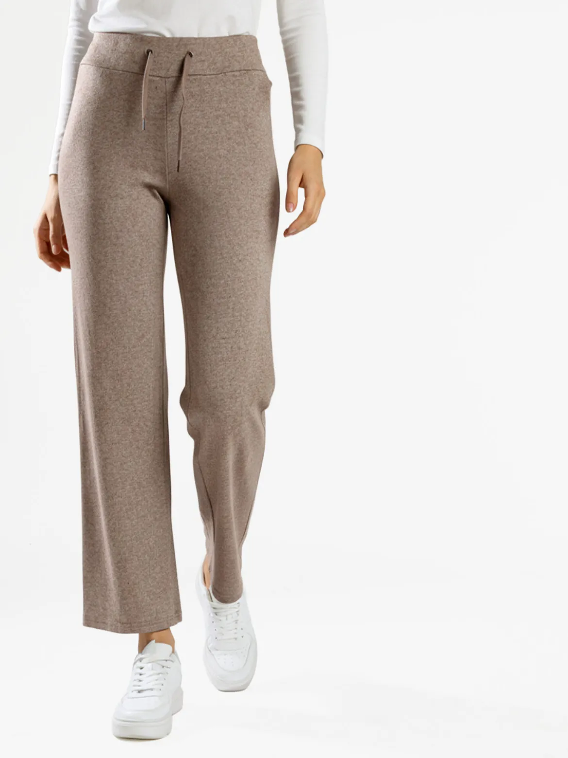 Gladys Pantaloni donna a gamba larga con coulisse - cammello