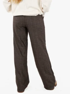 Gladys Pantaloni donna a gamba larga con interno in pile - marrone