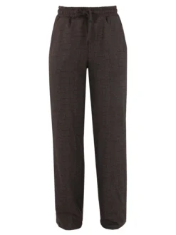 Gladys Pantaloni donna a gamba larga con interno in pile - marrone