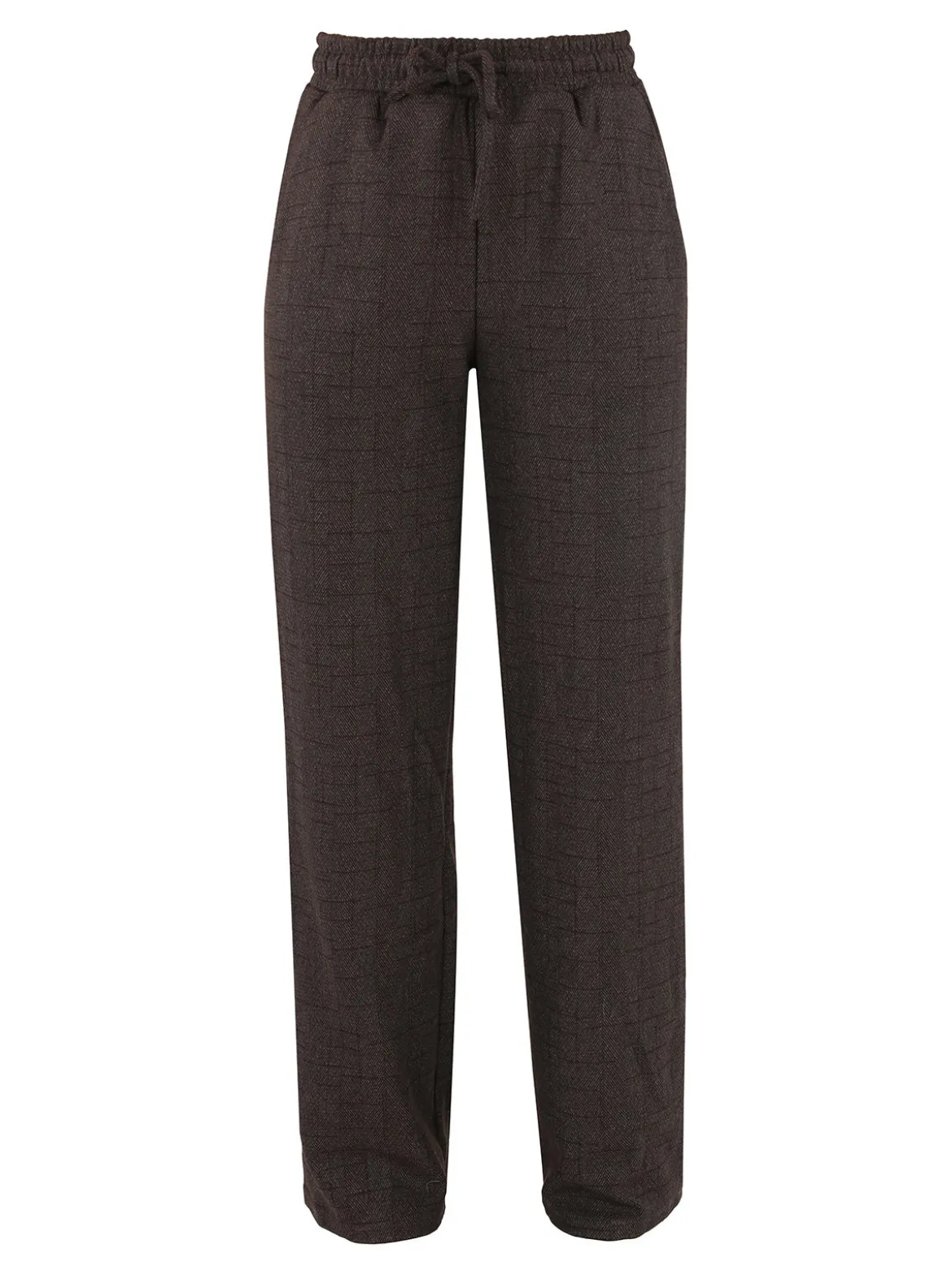 Gladys Pantaloni donna a gamba larga con interno in pile - marrone
