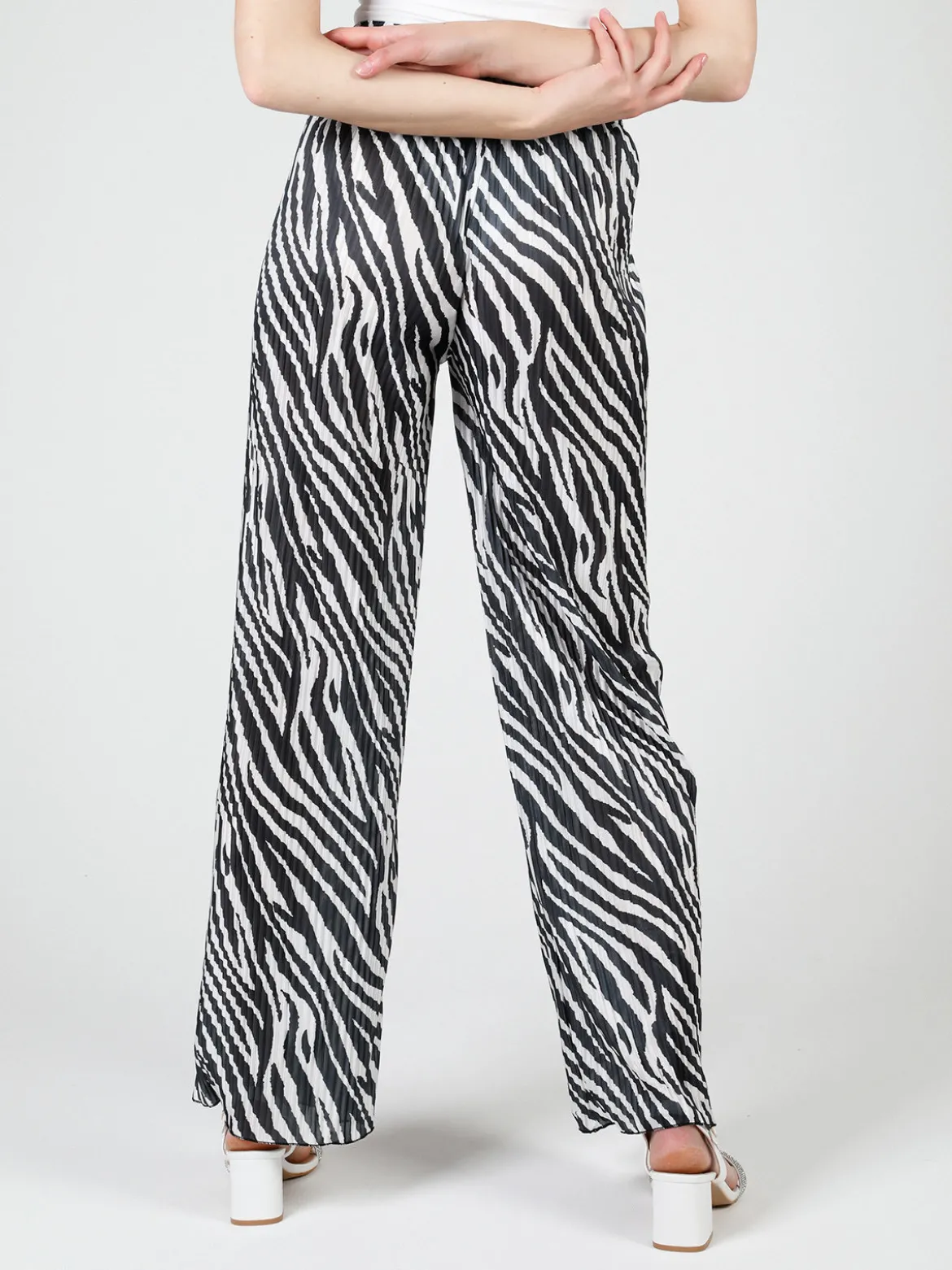 Gladys Pantaloni donna leggeri a palazzo zebrati