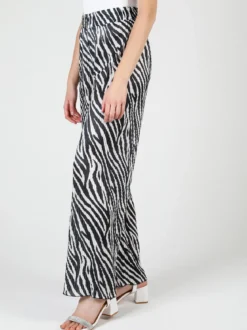 Gladys Pantaloni donna leggeri a palazzo zebrati
