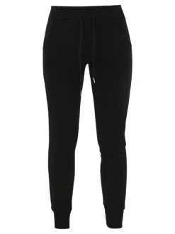 Gladys Pantaloni donna sportivi con polsini e interno di pelo - nero