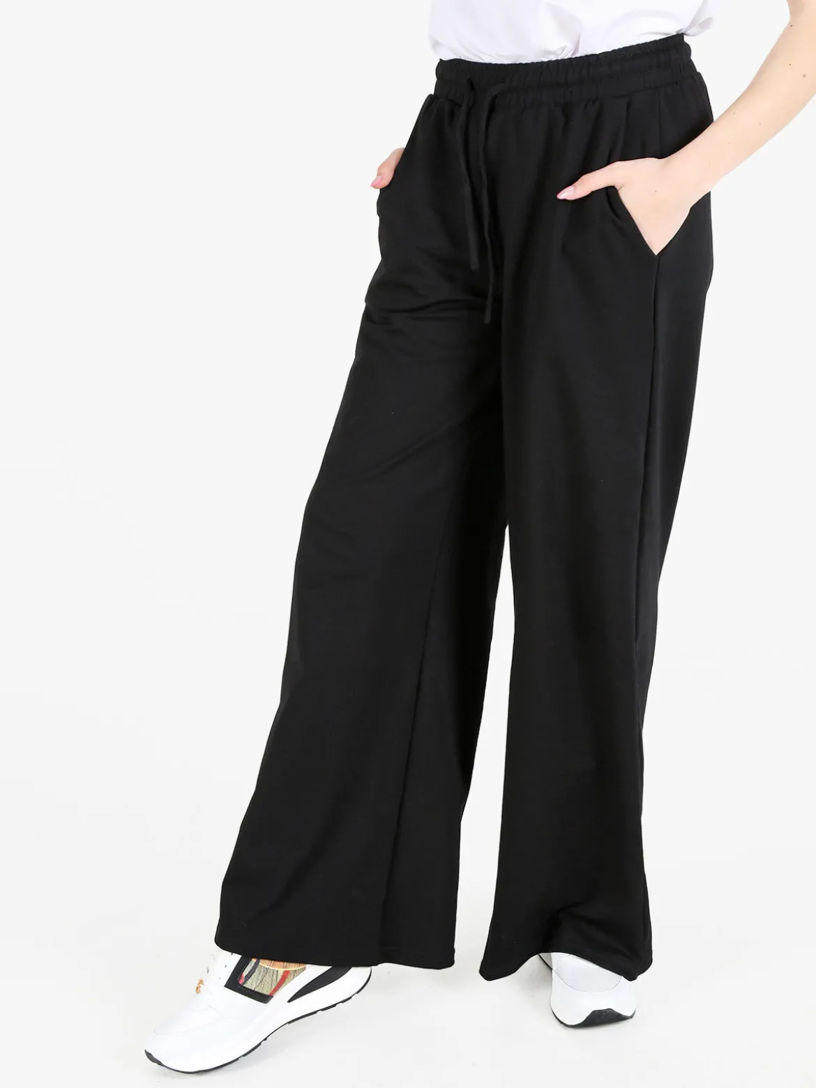 Gladys Pantaloni sportivi da donna a gamba larga con coulisse