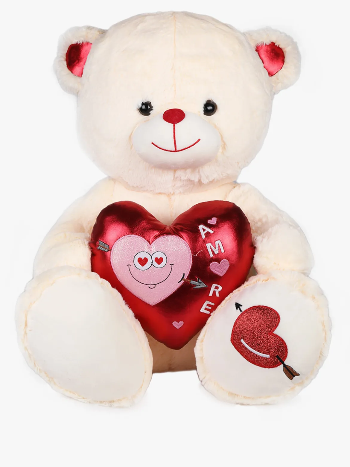 Glammy Peluche maxi San Valentino con cuore e scritta AMORE