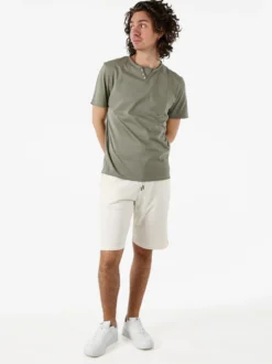Guy Bermuda da uomo in felpa con coulisse - panna