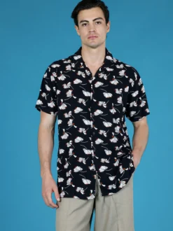 Guy Camicia da uomo a maniche corte con stampe