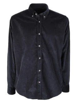 Guy Camicia da uomo in velluto a maniche lunghe