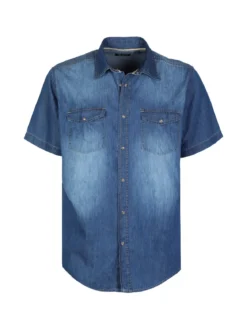 Guy Camicia di jeans da uomo a maniche corte