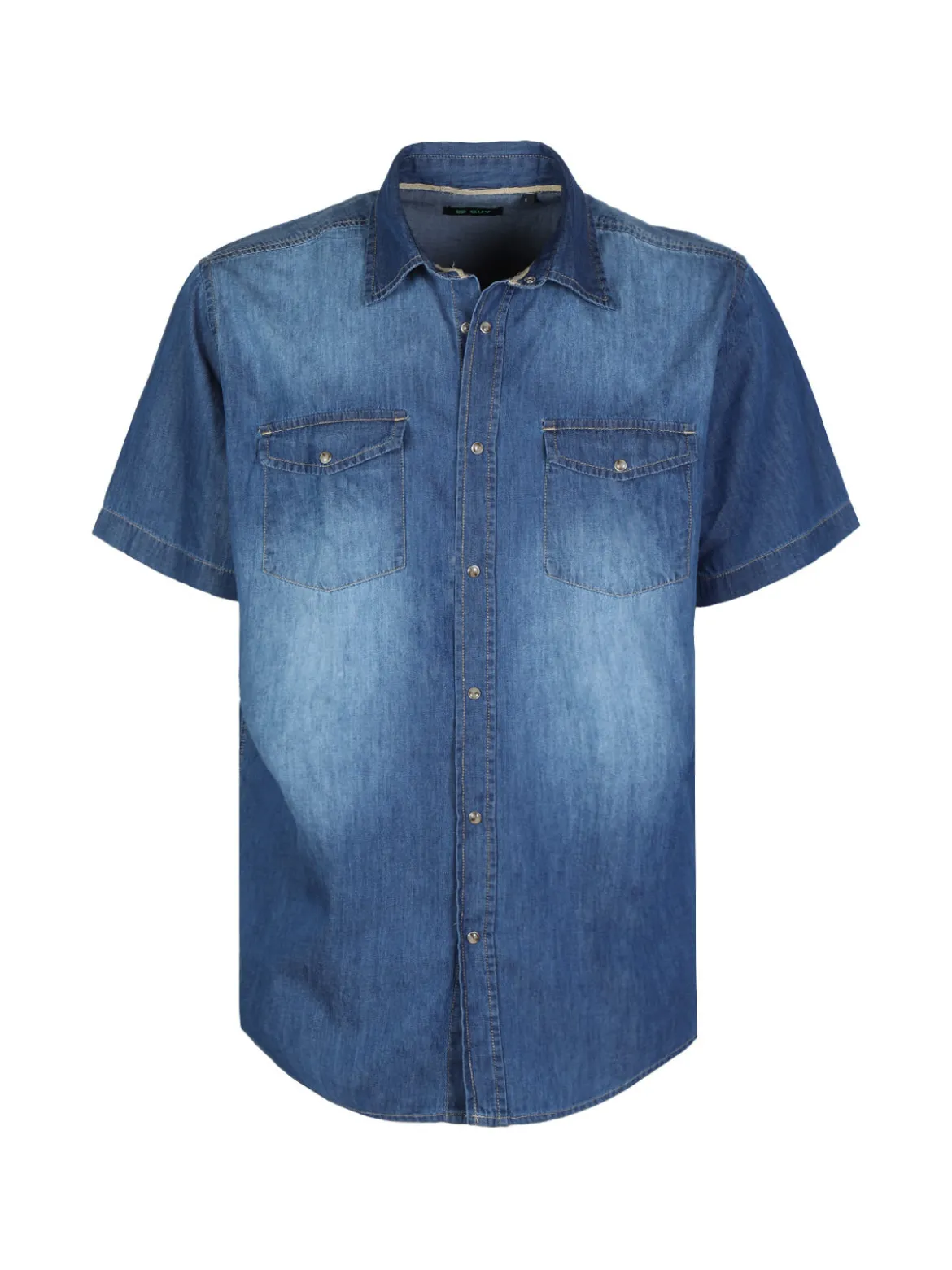 Guy Camicia di jeans da uomo a maniche corte