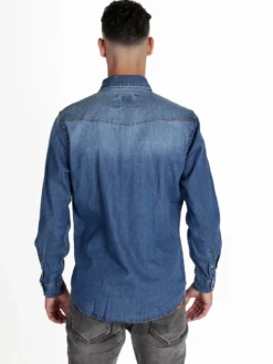 Guy Camicia in jeans da uomo a maniche lunghe