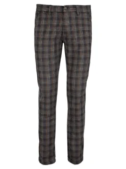 Guy Pantalone slim a quadri con risvolti