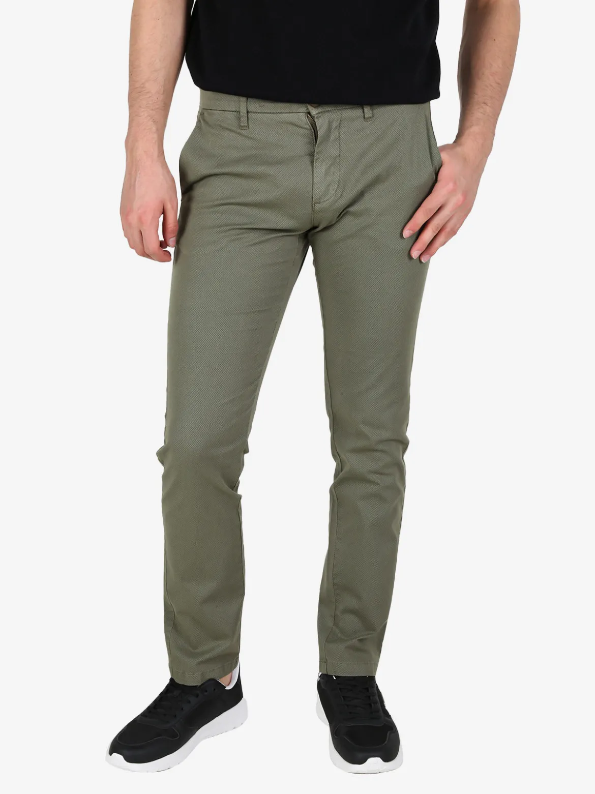 Guy Pantaloni casual da uomo texturizzati in cotone