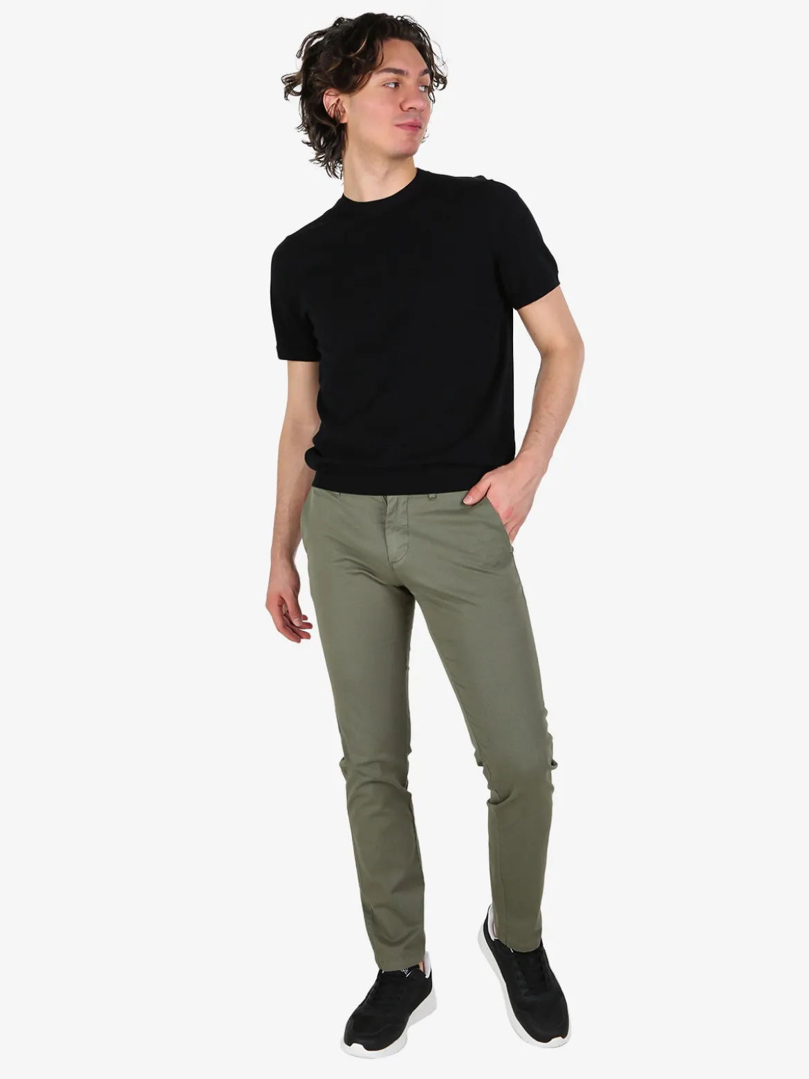 Guy Pantaloni casual da uomo texturizzati in cotone