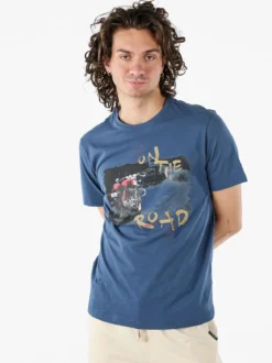 Guy T-shirt da uomo in cotone con stampa - blu