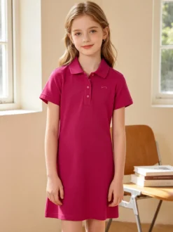 Hangar93 Vestito da bambina in cotone a maniche corte