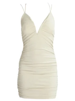 Hdl Milano Mini abito donna a costine scollo a V