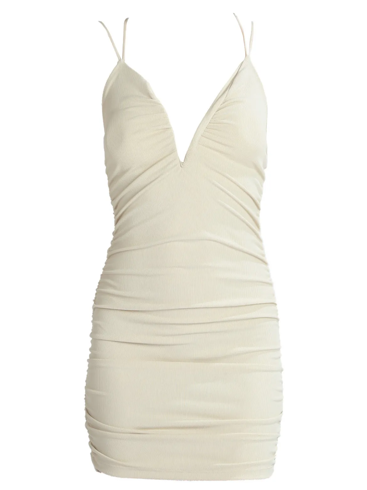 Hdl Milano Mini abito donna a costine scollo a V
